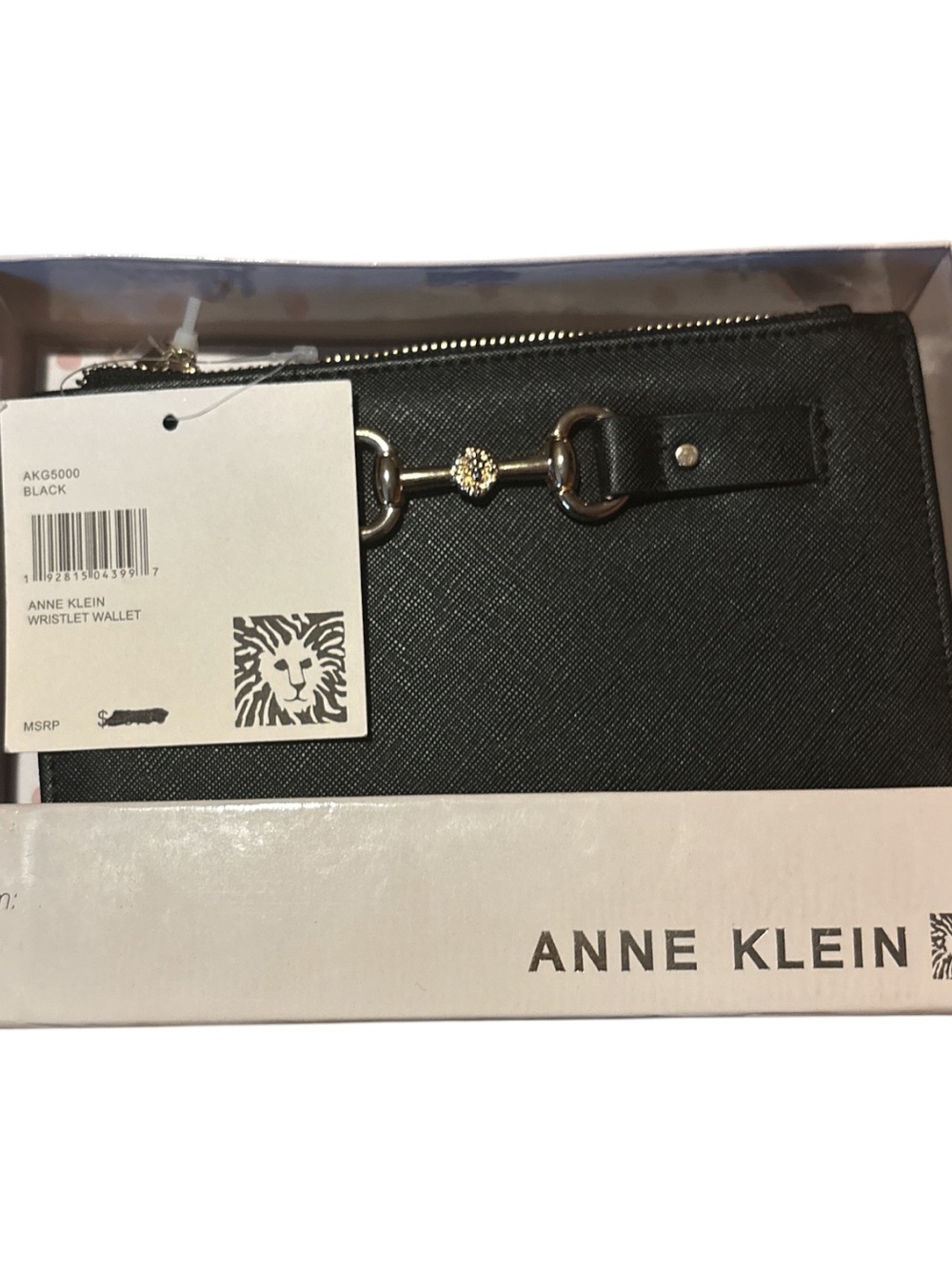 Women's ANNE KLEIN Black Wristlet Wallet New In Box